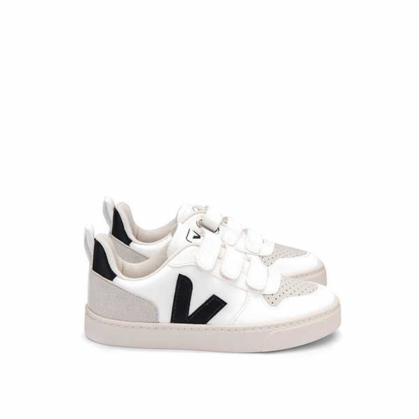 Veganer Sneaker | VEJA Small V-10 Velcro CWL White Black