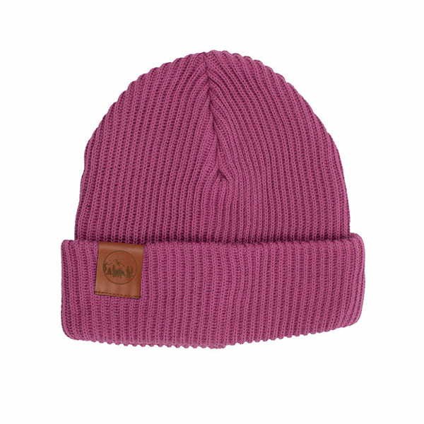 Vegane Mütze | KABAK Hat Warm Thick Knitted Dark Pink